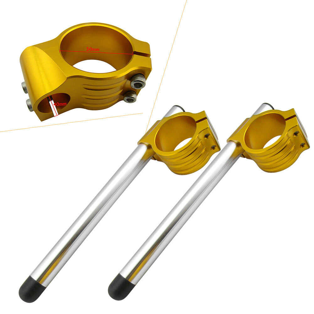 for SUZUKI GSXR 600 750 1000 TL1000R 50mm Clip On Ons Handlebars Handle Bar Gold Q