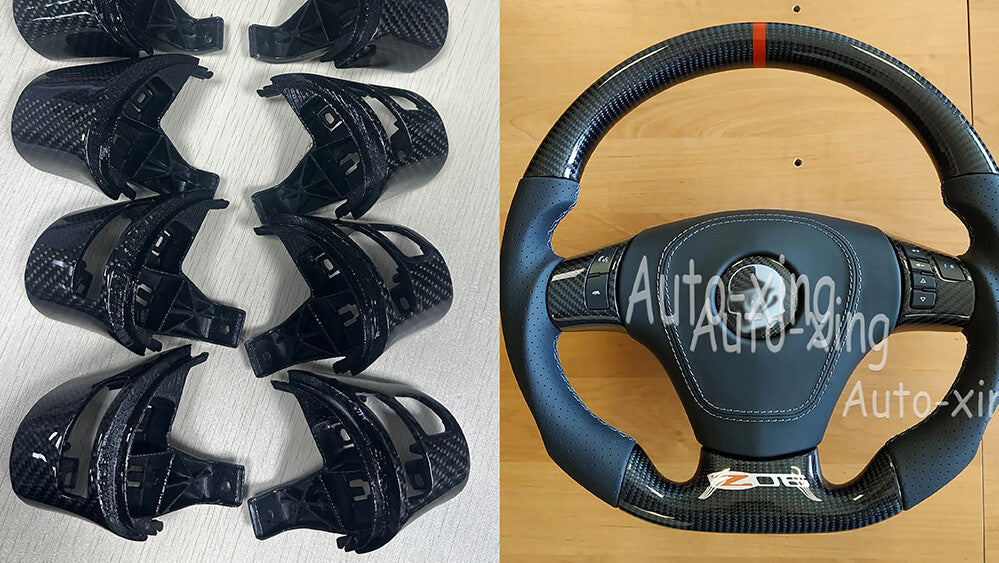 C6 Carbon Fiber Button Cover Trim for Corvette C6 Steering Wheel Cover 2006-13 Q