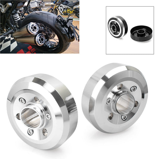 2x Exhaust Tips Cover Frame for BMW R NINE T 2014 2015 2016 Black/Chrome