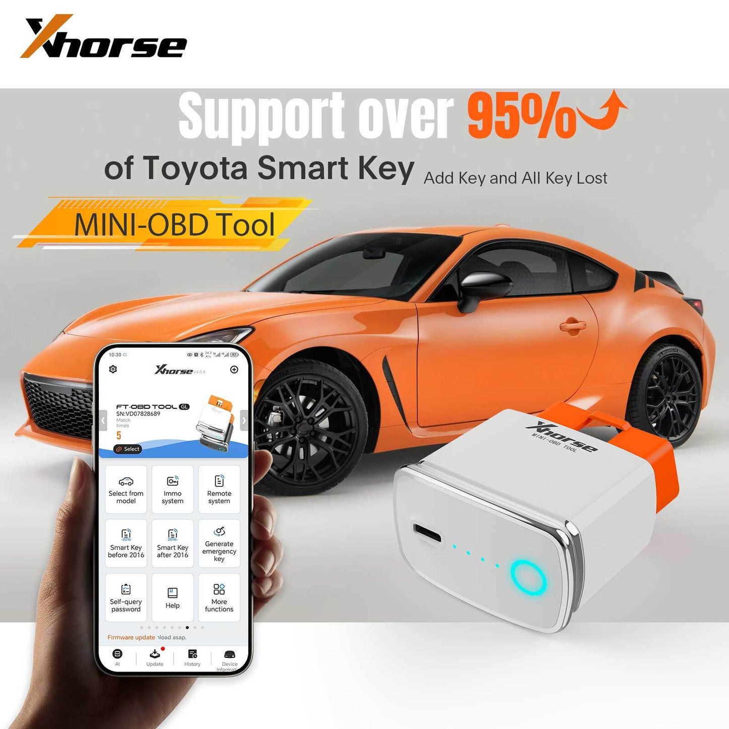 XDMOT0GL for MINI OBD Tool for Toyota for Smart Key Support Add KeyAll Keys Lost