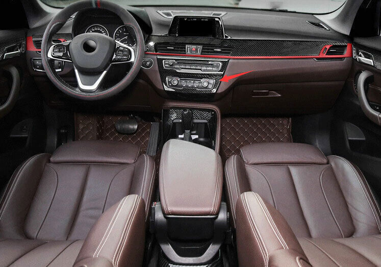 for BMW X1 F48 2016-22 ABS Carbon Fiber Console CD Button Control Frame Trim 1P