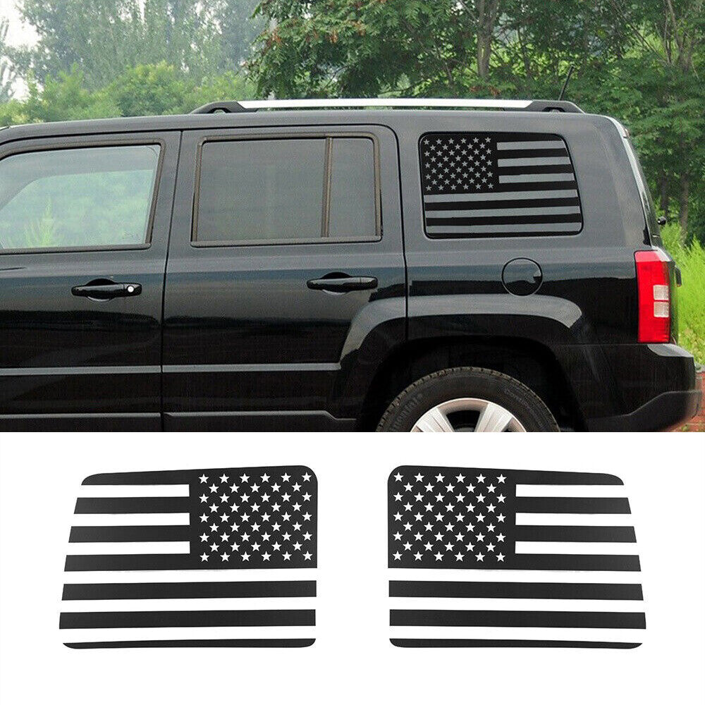 for Jeep Patriot 2011-16 PVC Rear Triangular Window Glass Sticker Cover US Flag