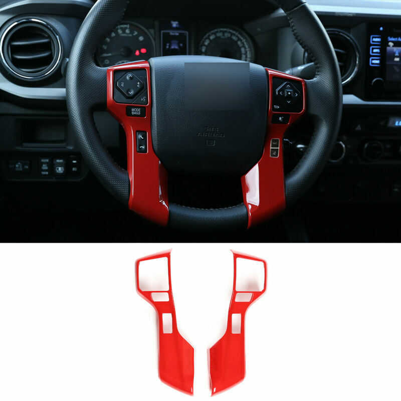 Steering Wheel Custom Decorative Cover Trim For Toyot@ Tacoma 2018-2020 Red n