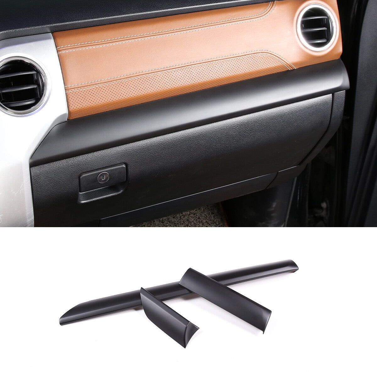 ABS Matte Black Armrest Box Storage Tray Cover Trim for Tundra 2022 - 2024- v