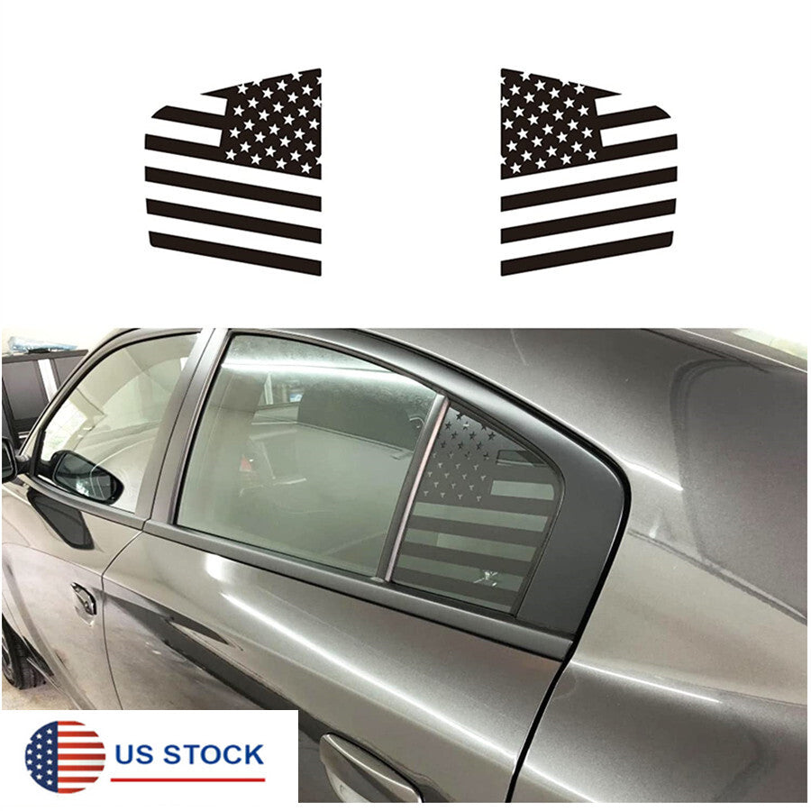 For 2011-2022 for Dodge for Charger Pre-Cut Quarter Window American Flag Decals Stickers