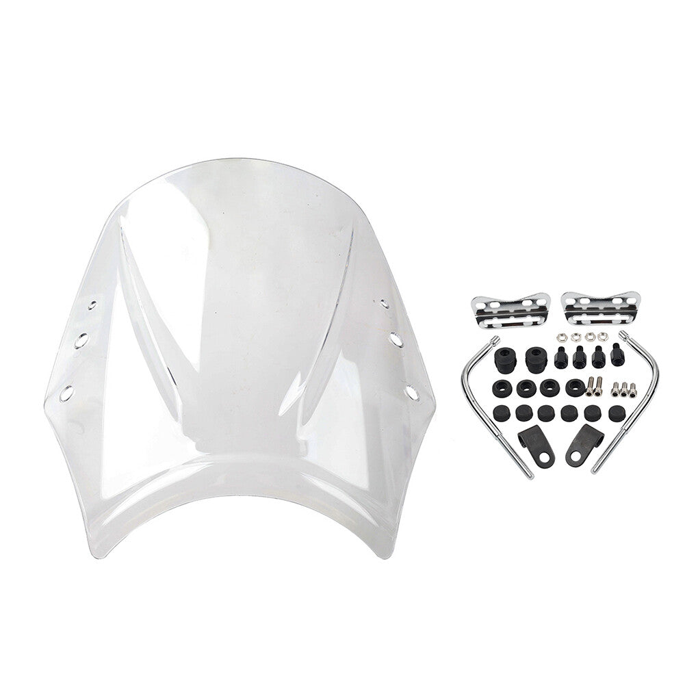 Motorcycle Windshield Wind Screen Deflector Wind Shield Clear Universal