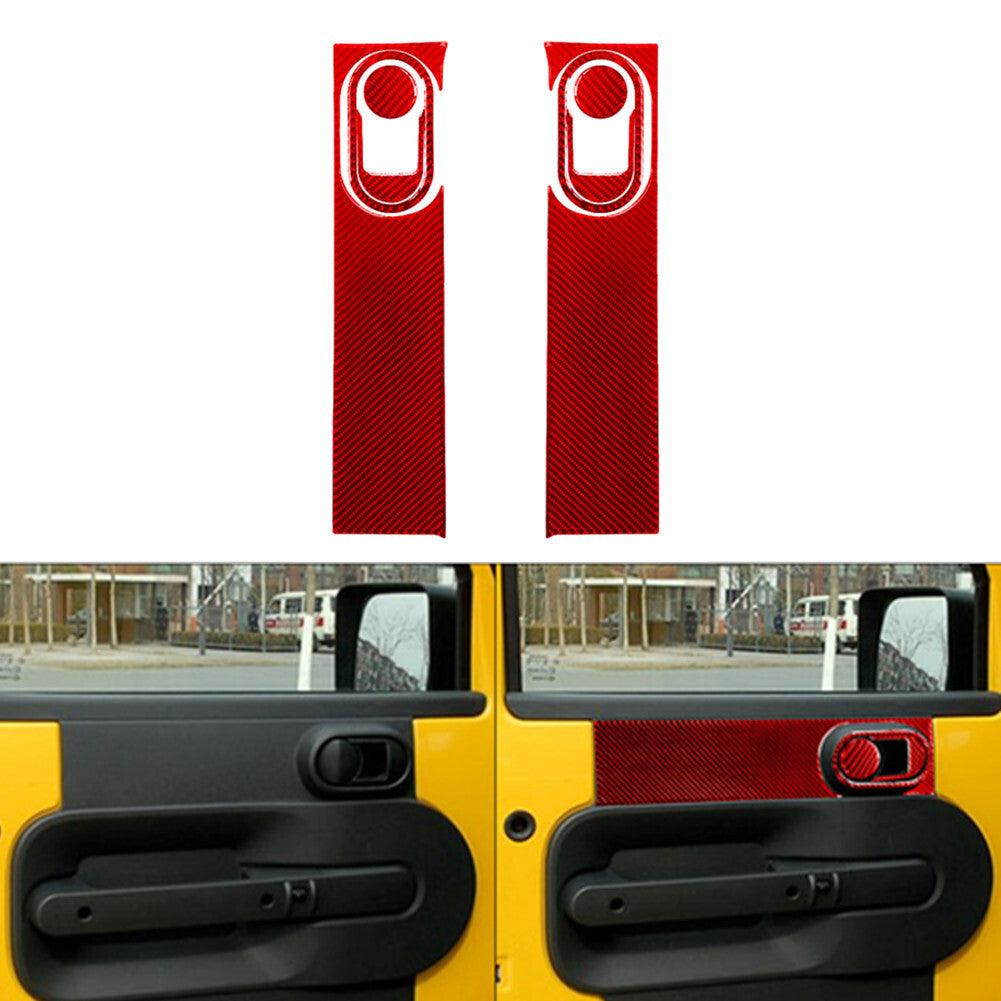 Red Carbon Fiber Interior Water Cup Panel Cover Trim for Corolla 2014-18 v