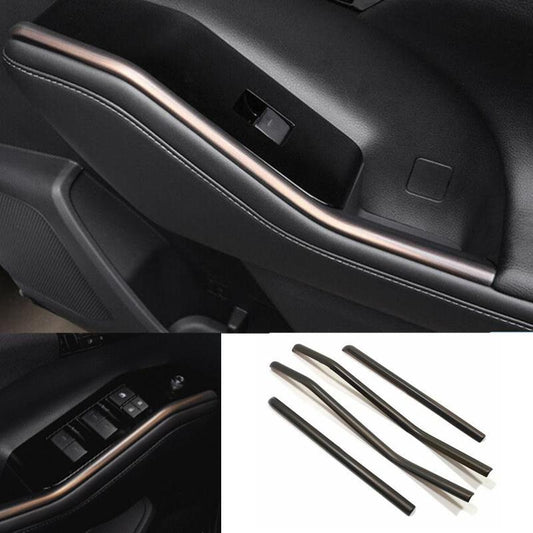 Matte Wood Grain Interior Door Armrest Strip 4pc for Toyota Highlander 2020-2023