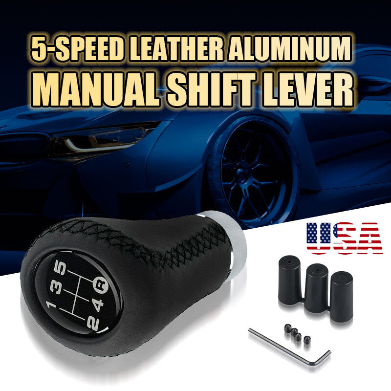 5 Speed Universal Car Manual Shift Knob Gear Stick Shifter Lever Aluminum New