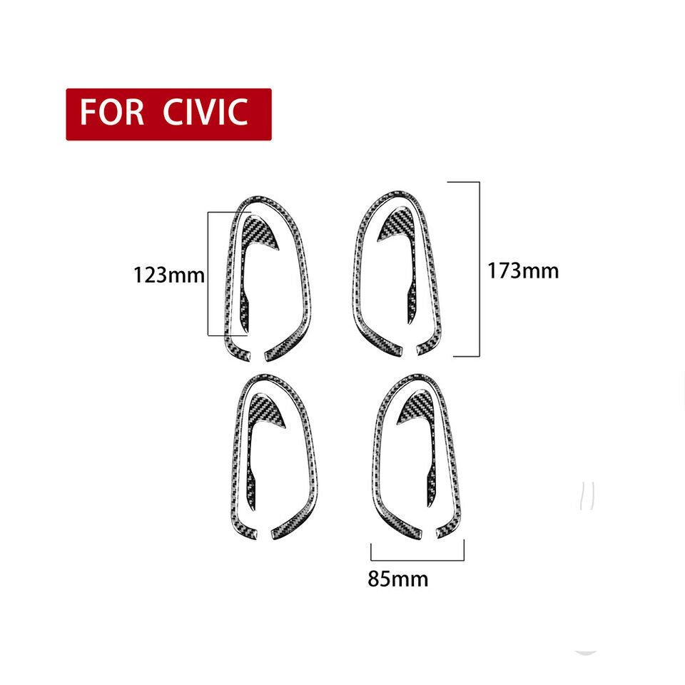 8PCS for Honda for Civic 8th 2006-11 Carbon Fiber Interior Door Handle Cover Trim