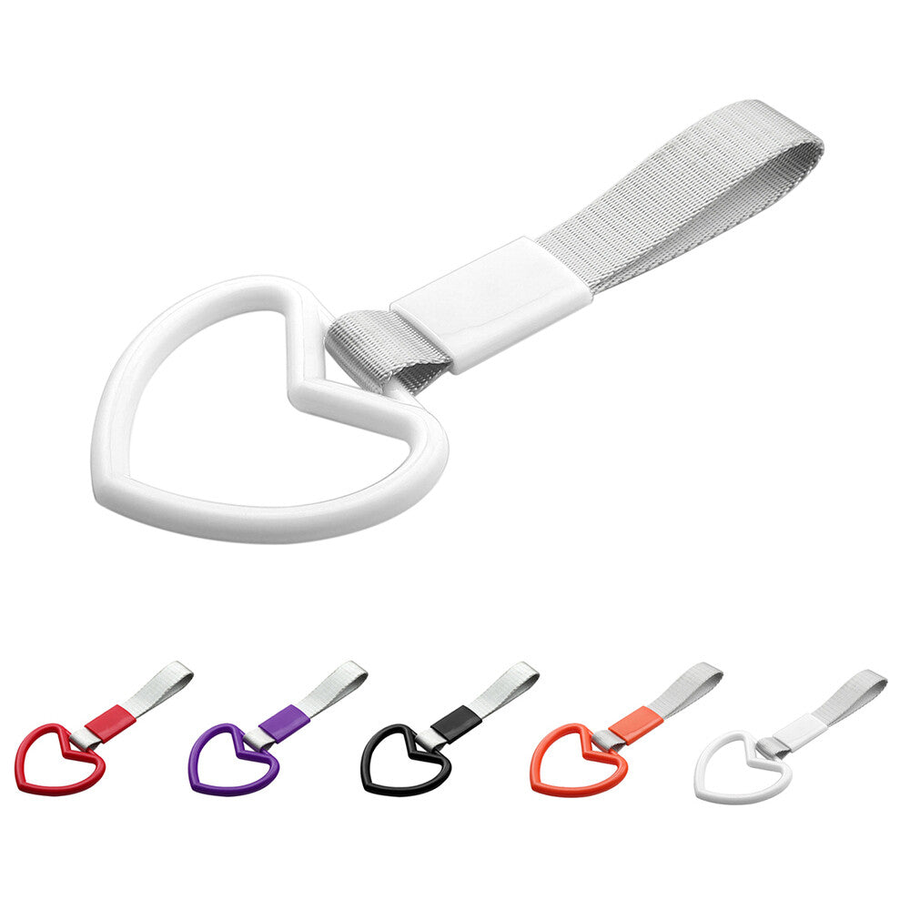 HEART White JDM TSURIKAWA TRAIN CAR HANDLE STRAPS CHARM DRIFT J6C7