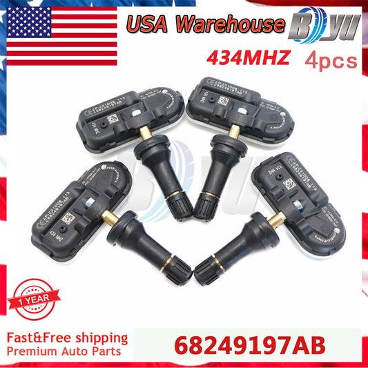 (4) TPMS 68249197AA TIRE PRESSURE SENSOR For 2014-2018 for DODGE for RAM 1500 2500 3500