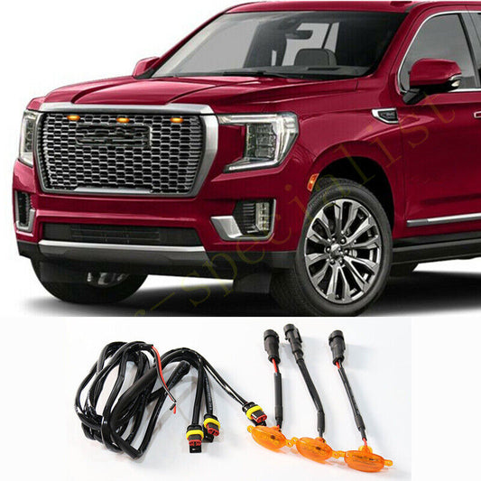 for GMC for Yukon XL 2021-2024 yellow Style Grill LED Marker Light Kit