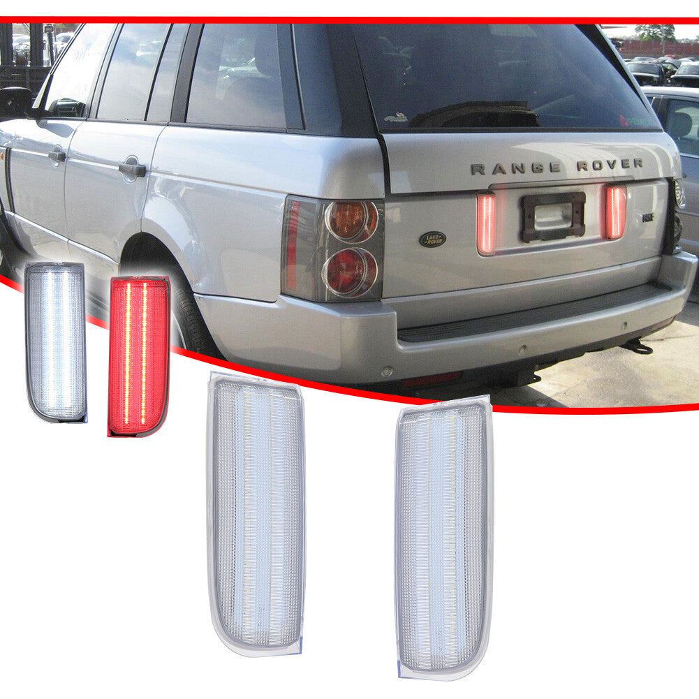 White and red LED tailgate transparent reverse backup light for Range Rover L322 2003-2012- v