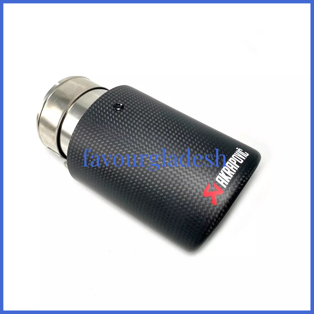 1PCS Akrapovic Matte Carbon Fiber Exhaust tip 63-114mm Universal End Tail pipe