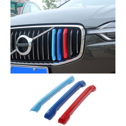 for Volvo XC60 2018-2021 3-Color Front Grille Grill Cover Strips Clip Cover Trim