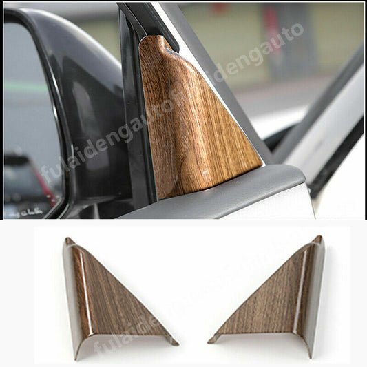 for Nissan Patrol Y62 2017-2019 Wood Grain Window Pillar A Triangle Decor Trim