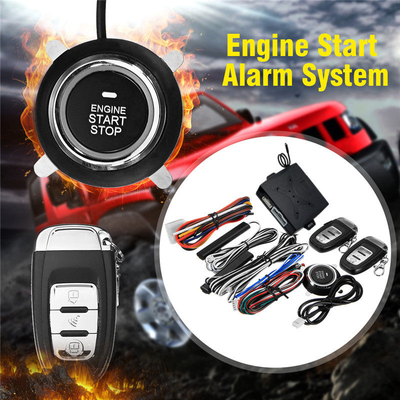 Auto Keyless Entry Alarm PKE System Remote Engine Start Push Start Stop Button