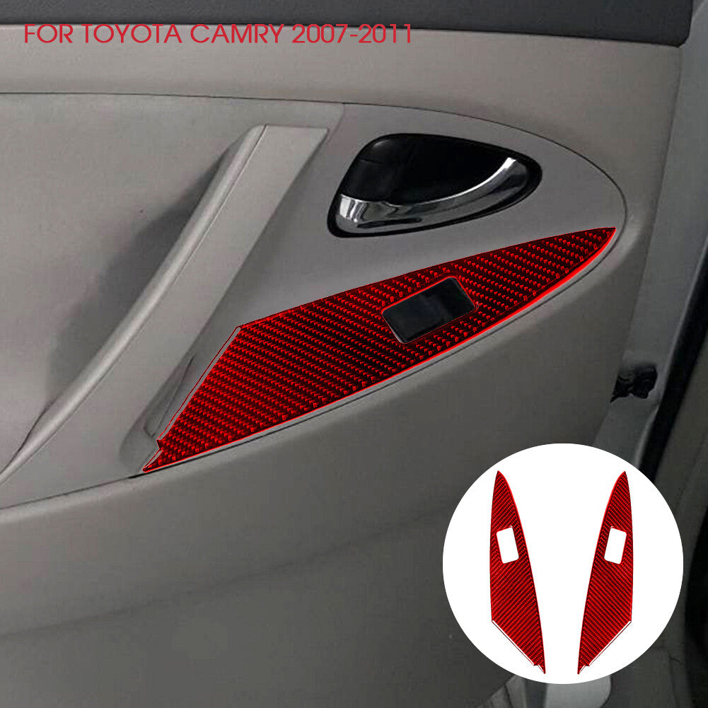 Red Carbon Fiber Rear Door Storage Cover Trim For W211 2003-2009 v