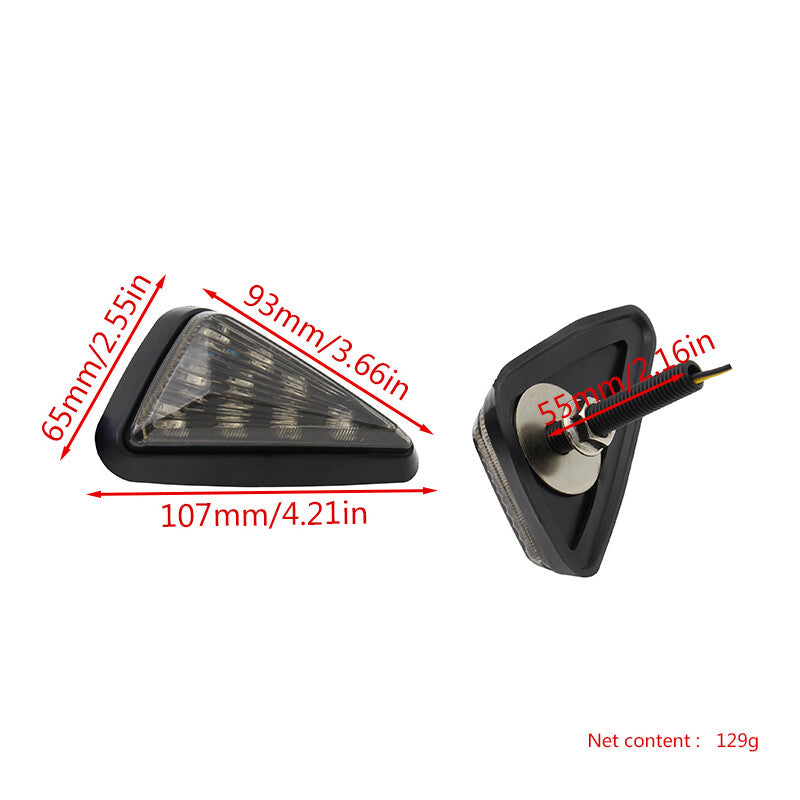 2-Pack Universal Motorcycle and Bicycle LED Flashing Turn Signal Indicator DRL Taillights n