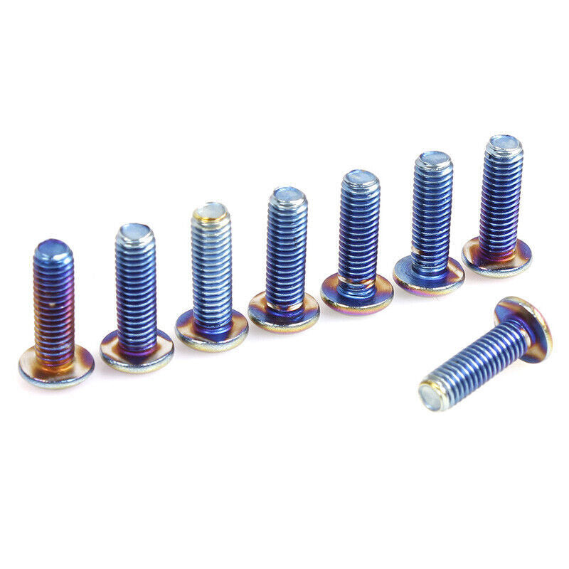 8x Racing Car Steering Wheel Screw Bolts, Tapered M5×0.8, 19mm Length, Burning Titanium n