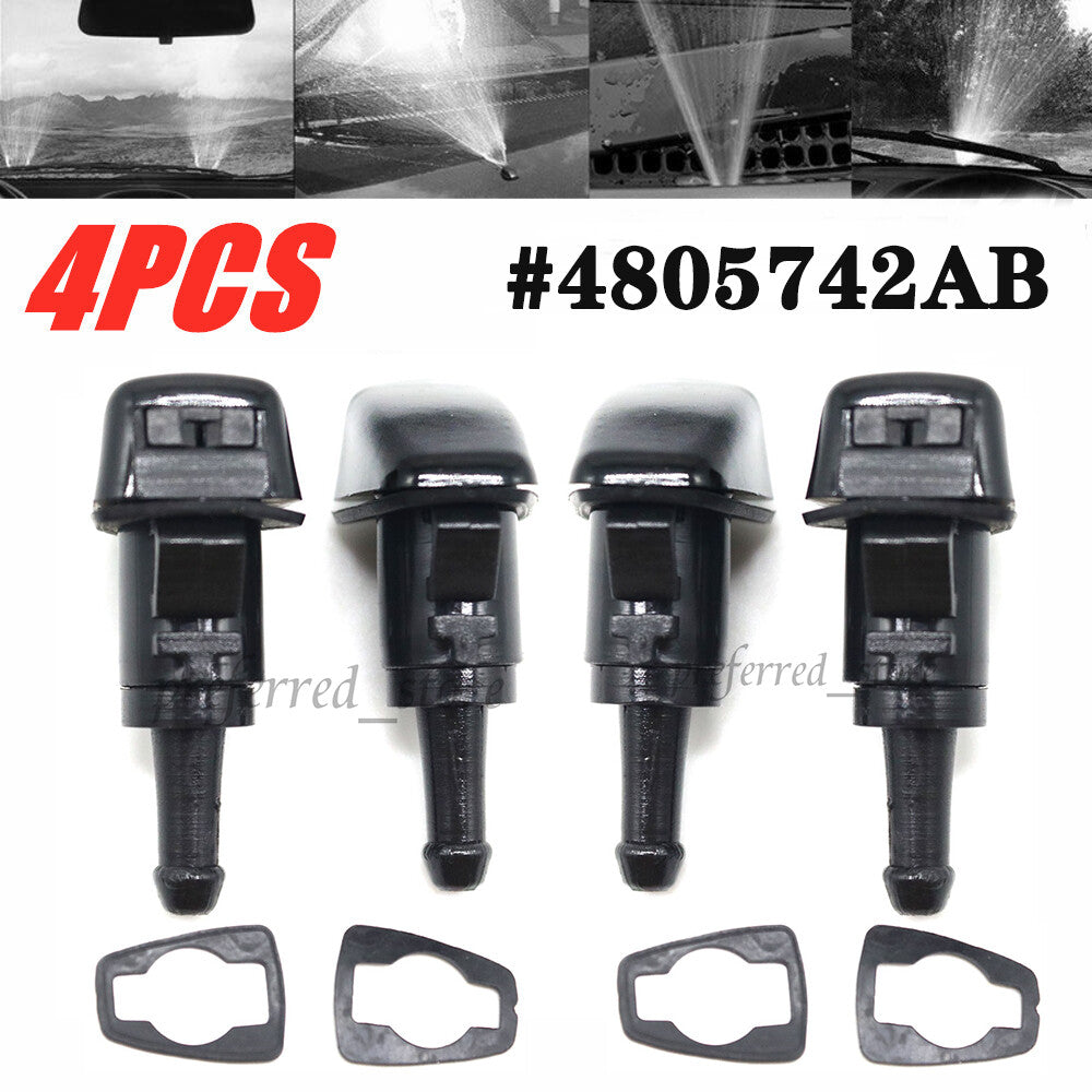 4-pack windshield washer fluid spray nozzles for Dodge for Ram Magnum for Chrysler 300 09-15- v