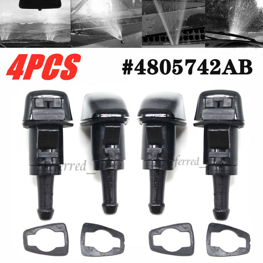 4-pack windshield washer fluid spray nozzles for Dodge for Ram Magnum for Chrysler 300 09-15- v