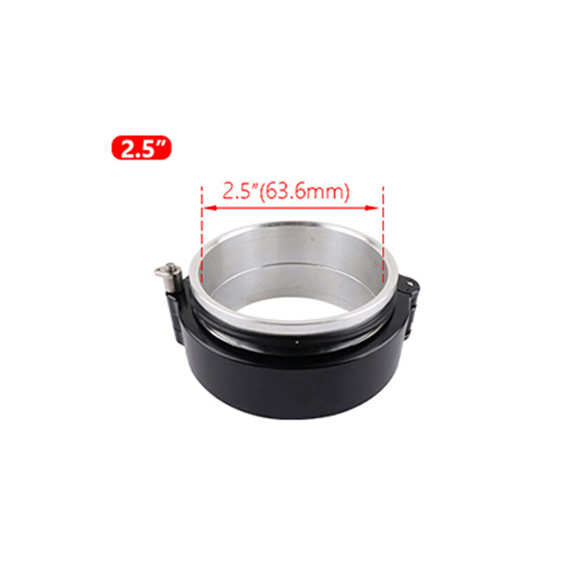2.5 63mm Aluminum Quick Release V-Band Clamp for Intake Intercooler Pipe Black