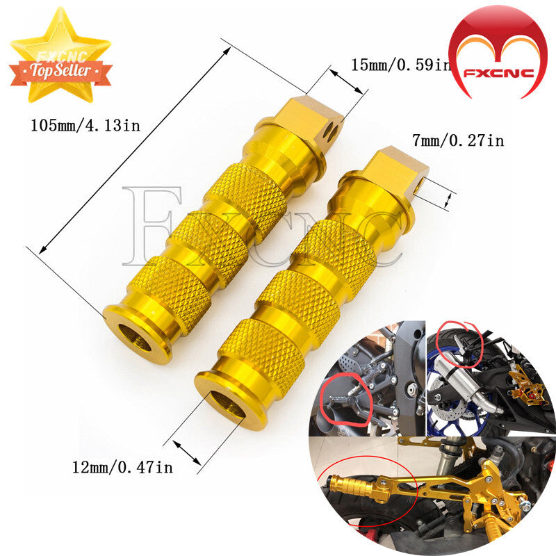 Suitable for GSXR600, GSXR750/1000, GSX1300R Hayabusa CNC rear rest foot spikes and gear pads.