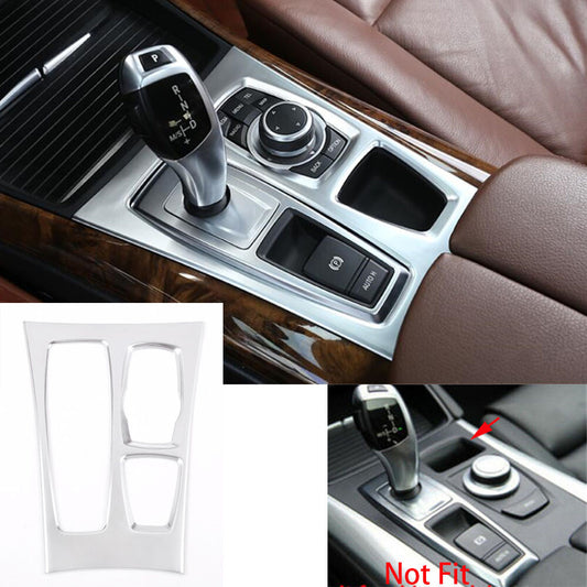 Silver ABS Central Gear Shift Box Panel Cover Trim for BMW X5 E70 X6 E71 2010-13