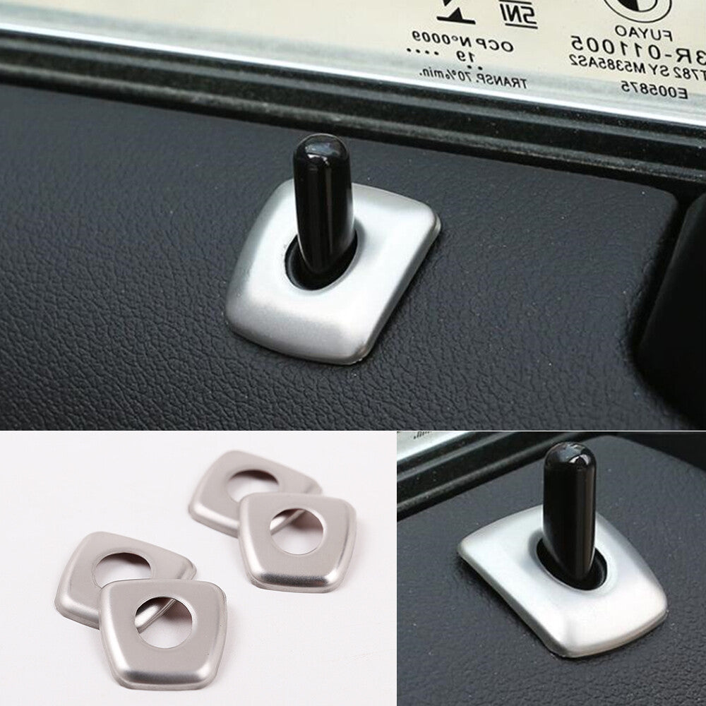 Steel Silver Interior Door Lock Pins Ring Cover for BMW 3 Series G20 G28 2020-22