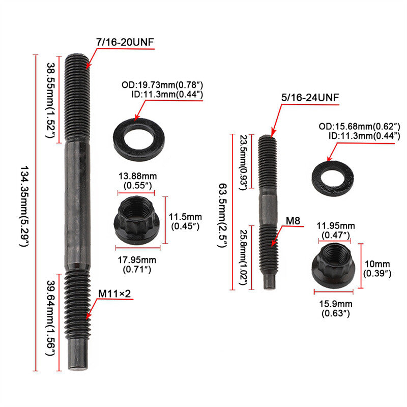 234-4317 Fit 2004-Newer for Chevy LS1 LS3 5.3L 5.7L 6.0L Cylinder Head Stud Kit Q