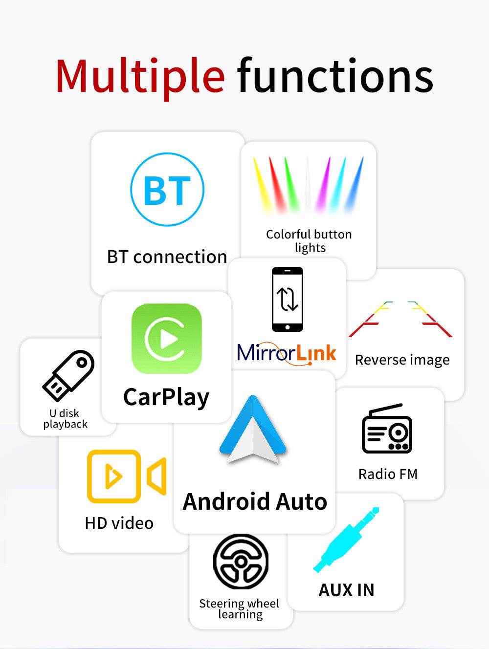 7in Car Stereo Radio MP5 Player HD Touch Screen W/Cam For Carplay Android Auto Q