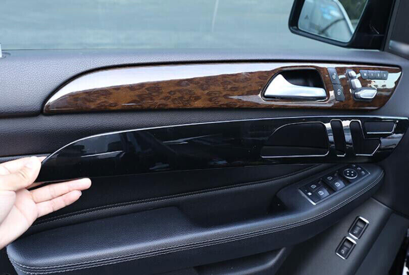 Bright Black Inner Door Panel Cover Trim 4PCS Fit for Benz ML GL 2012-2015 2016 n