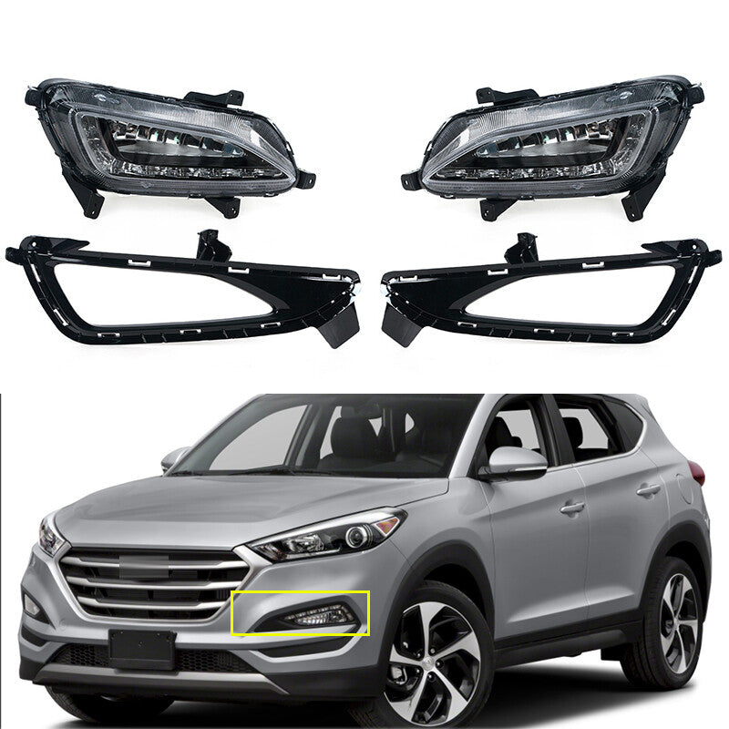 1 Set LED DRL Daytime Running Light Fog Lamps for Hyundai for Tucson 2016 2017 2018