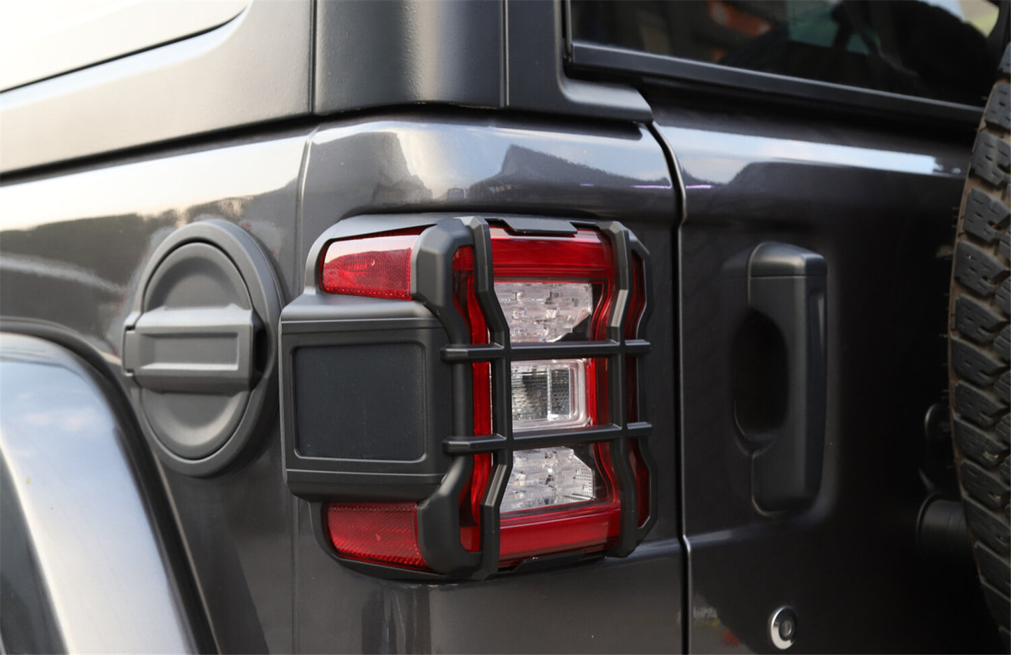 4PCS Black LED Tail Light Guards Headlight Cover for Jeep for Wrangler JL 2018-2024