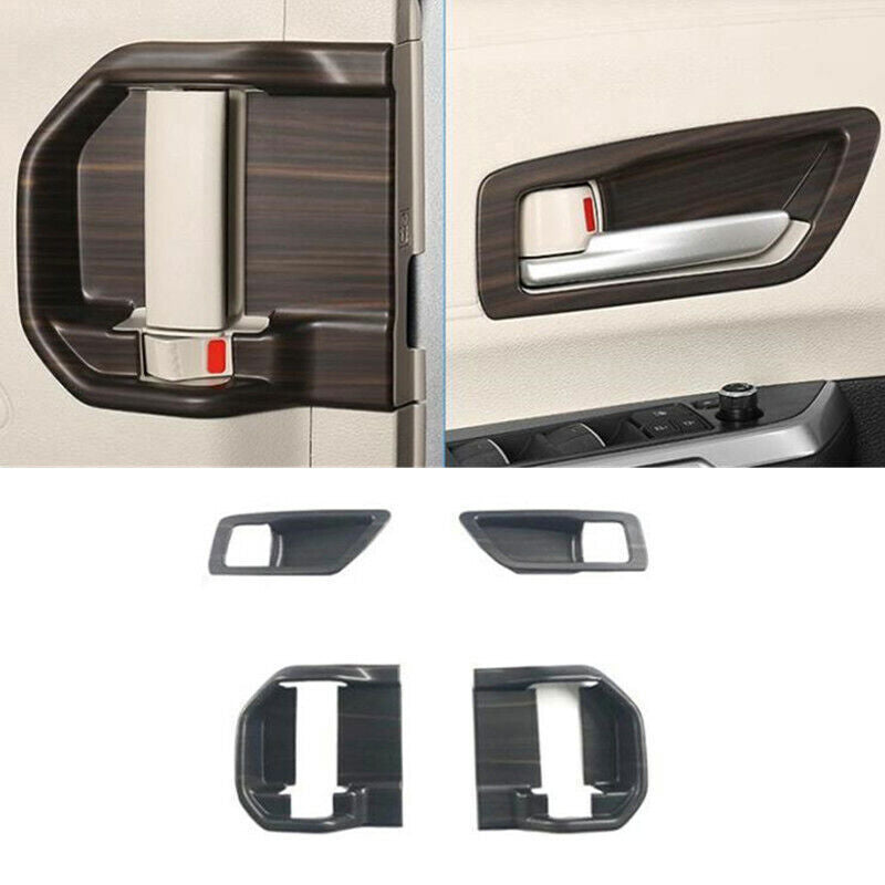 4X Wood Grain Look Inner Door Handle Bowl Cover Trim for Toyota for Sienna 2021-2024