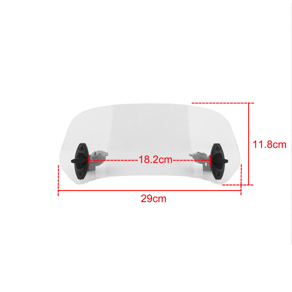 Motorcycle Universal Clip On Windshield Wind Screen Deflector Extension Spoiler Q