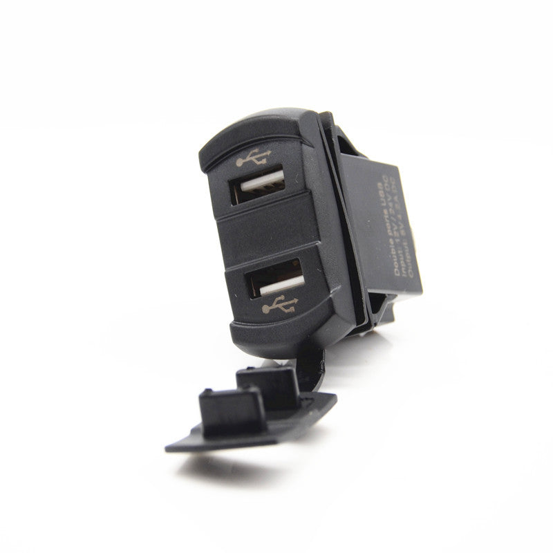 Car Truck 12V Dual USB Charger Waterproof Mount Power Socket Marine Voltmeter