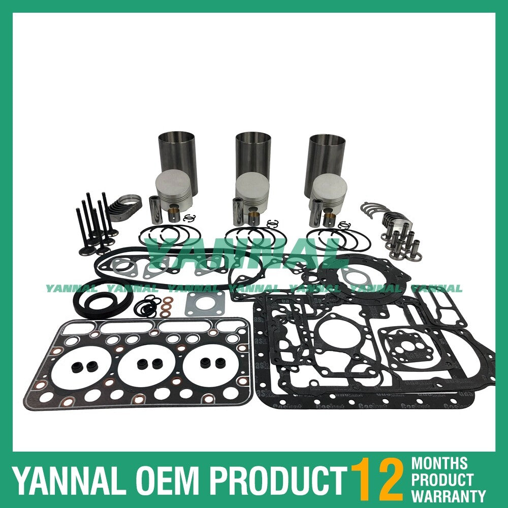 new D1301 reconstruction and overhaul kit with gaskets, bearings, and valve trains for Kubota