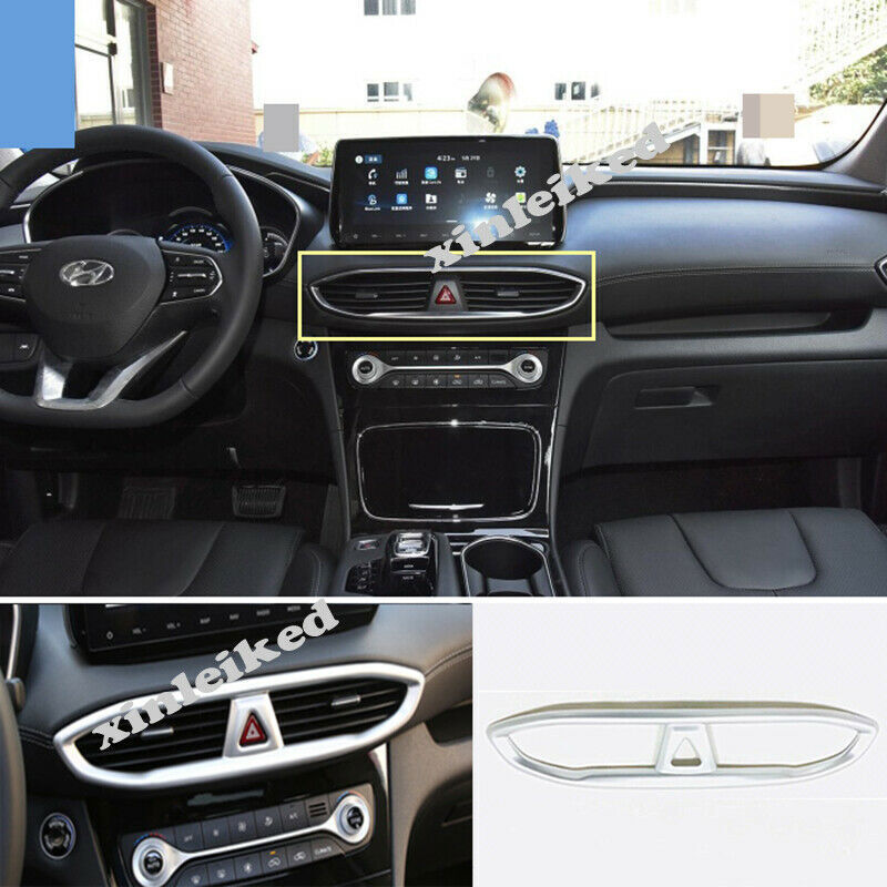 for Hyundai Santa Fe ix45 2019-2021 ABS Silver Middle Air Vent Outlet Cover Trim