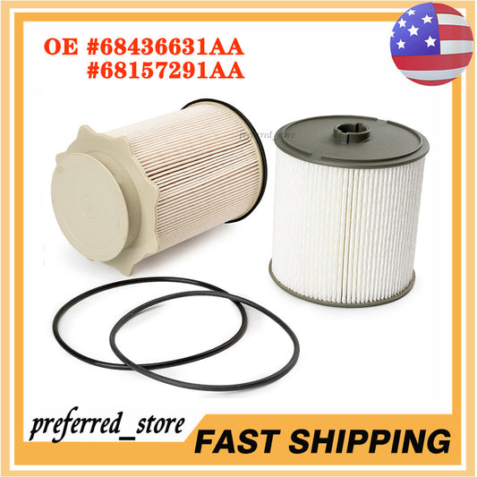 Diesel Fuel Filter Set 68436631AA for Dodge for Ram 6.7L 2500 3500 4500 2019-2022 Q
