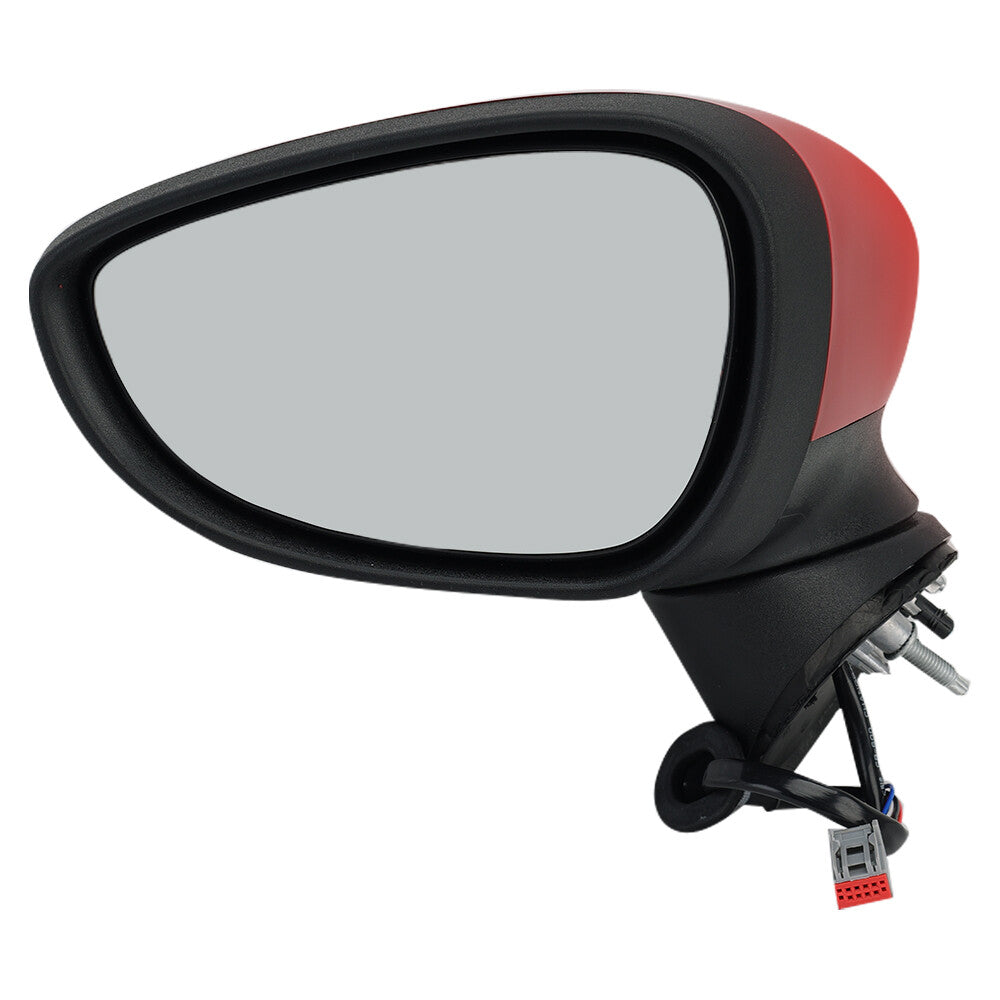 F¨¹r for Ford Fiesta MK7 08-12 Links Au?enspiegel Beheizbar Manuell Spiegelglas Rot