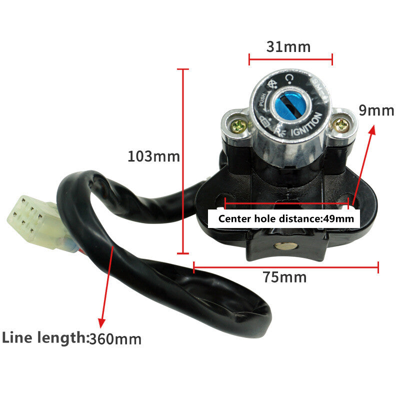 US Stock Motorcycle/Motorcycle Modification Ignition Switch Set with Two Key Locks - n