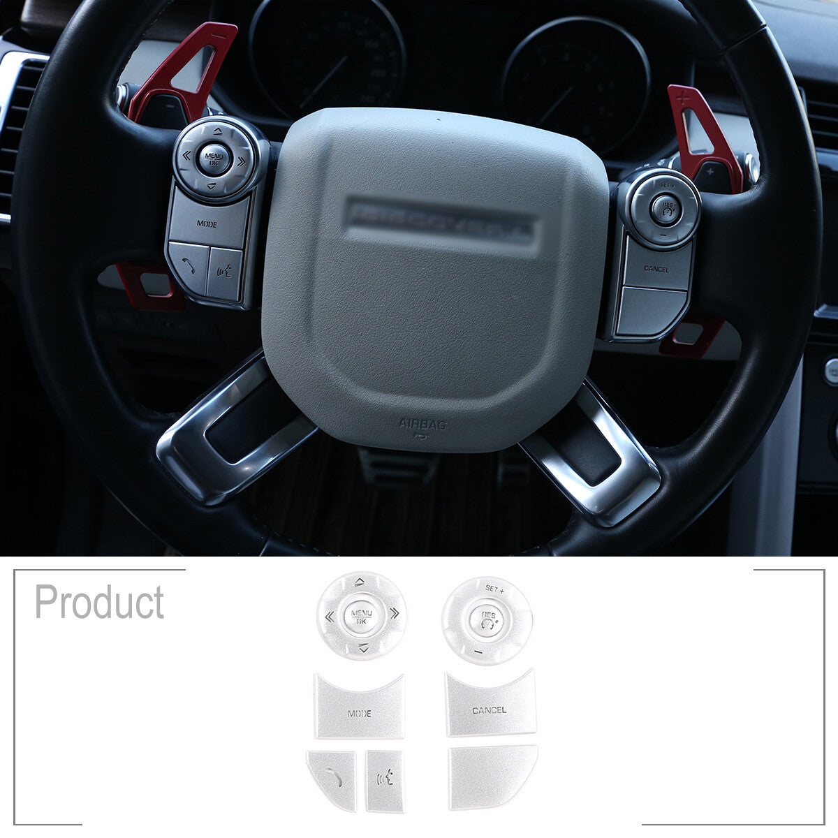 Silver steering wheel button cover trim for Land Rover Range Sport 2014-17 n