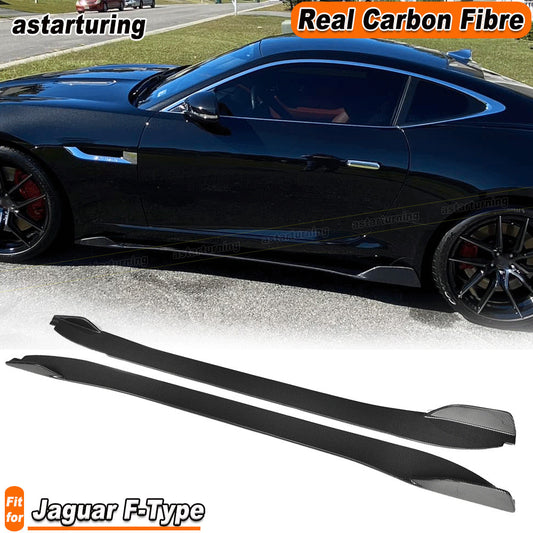 Fit for Jaguar for F-Type 2014-2024 REAL Carbon Side Skirts Bumper Extension Spoiler