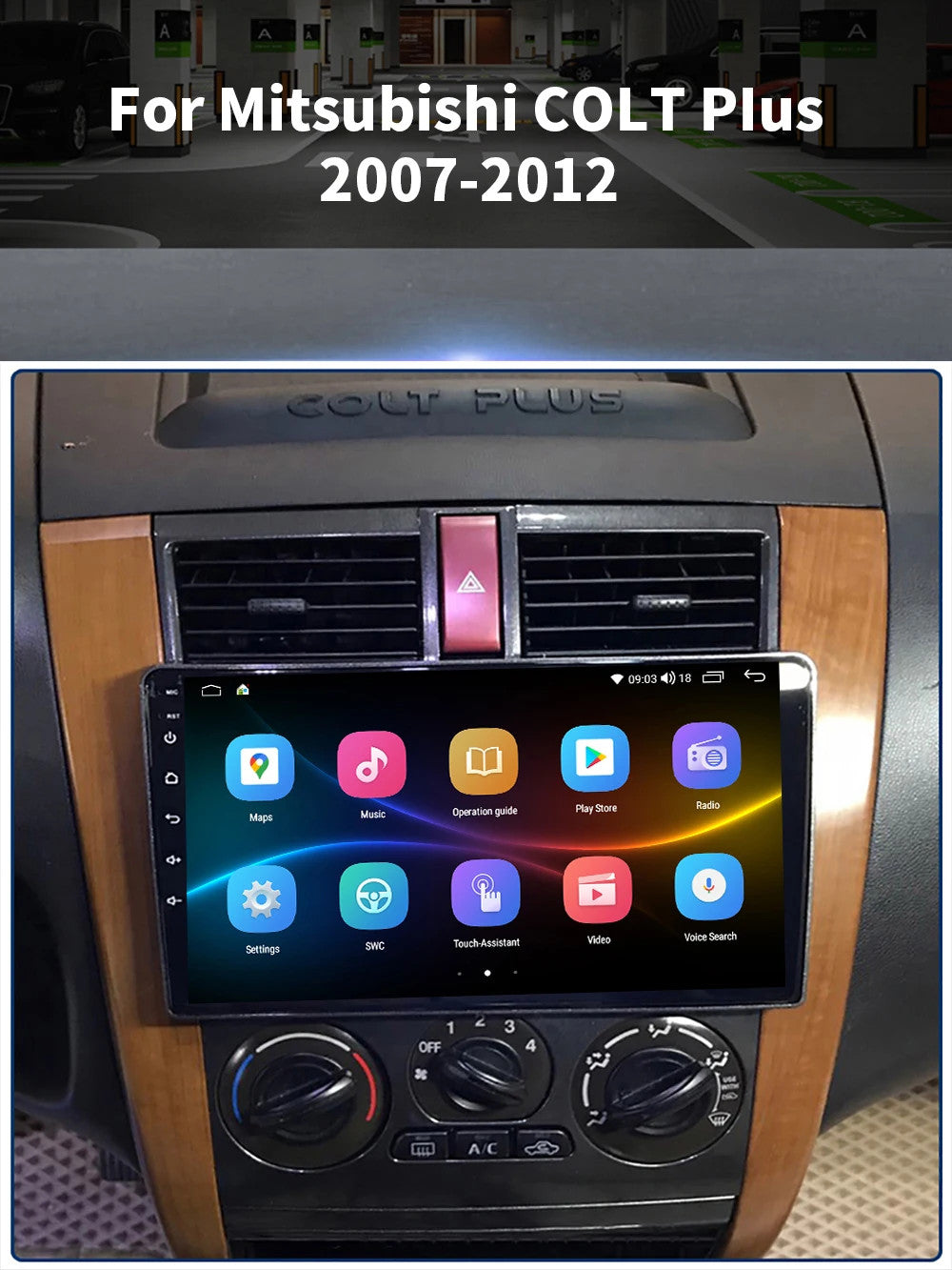 for Mitsubishi Colt 2013-2018 Android Auto CarPlay Car Stereo Radio GPS Screen