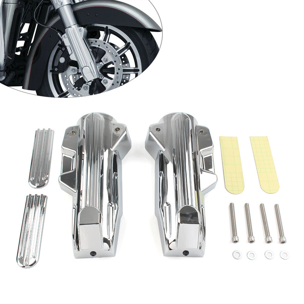 Upper Fork Slider Accents Lower Fork Covers for Harley Electra Street ABS Chrome Q