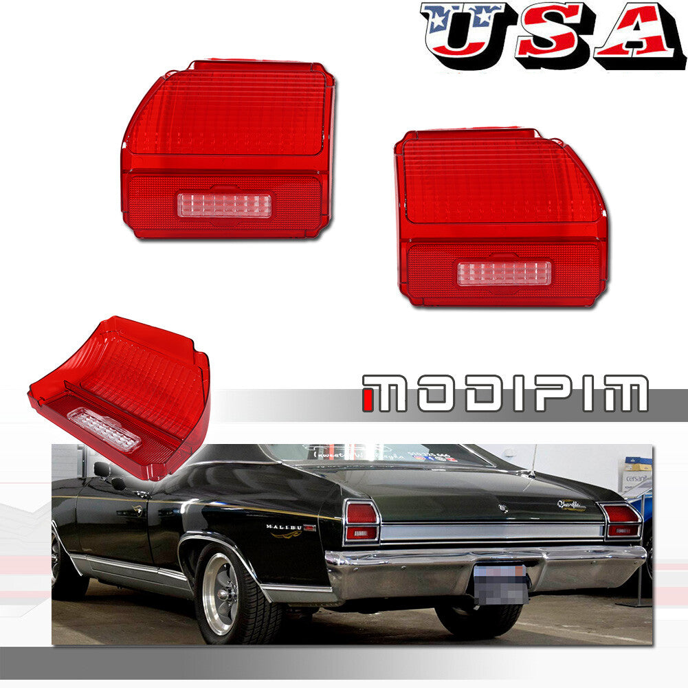 2 Pack Tail Light Housing Kit Red for Chevelle Malibu 1969- v