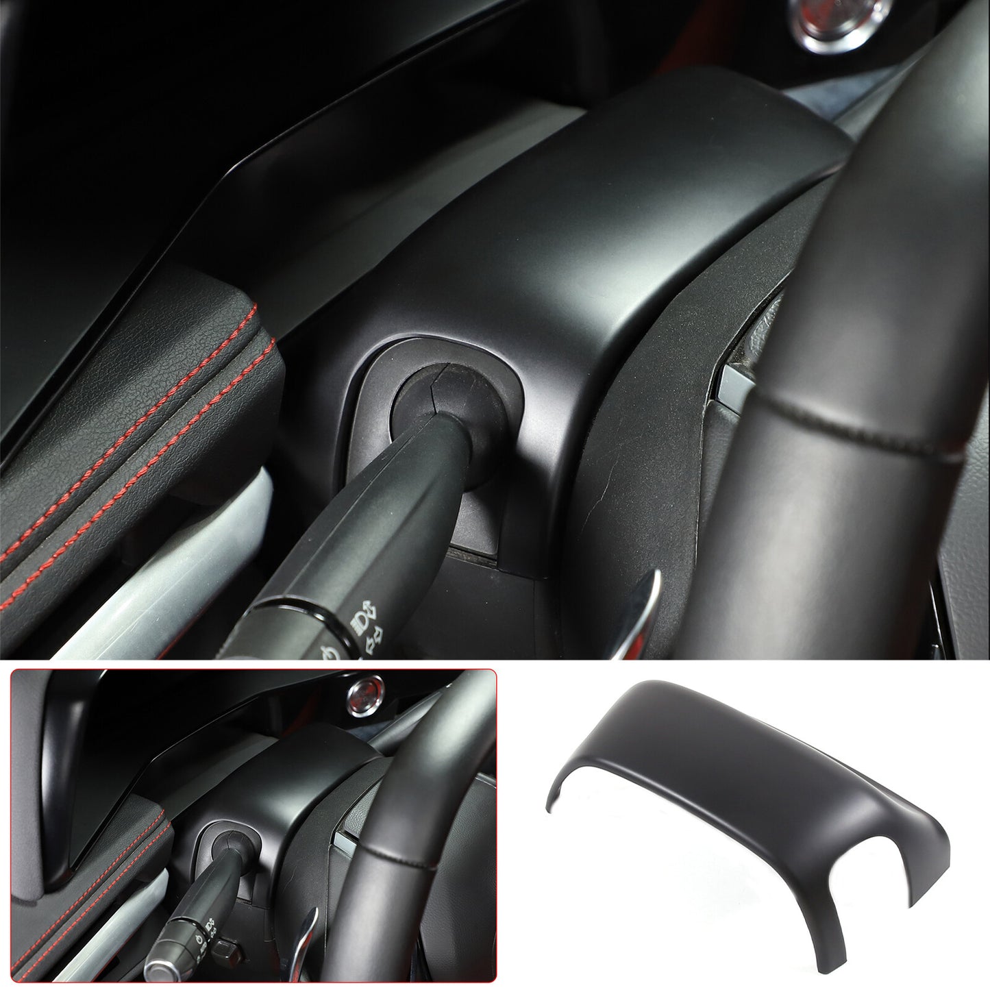 ABS smoked taillights Len rear light hood decoration suitable for Corvette C8 20-24- v